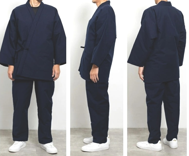 Navy Premium Cotton Samue Workwear Set - Perfect for Winter - Made in Japan