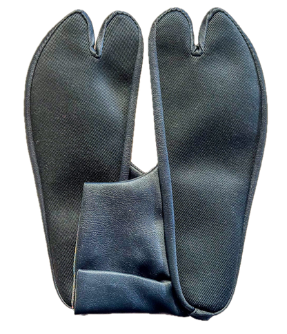 Ninja Tabi Socks Black Synthetic Leather 4 Kohaze Made in Japan