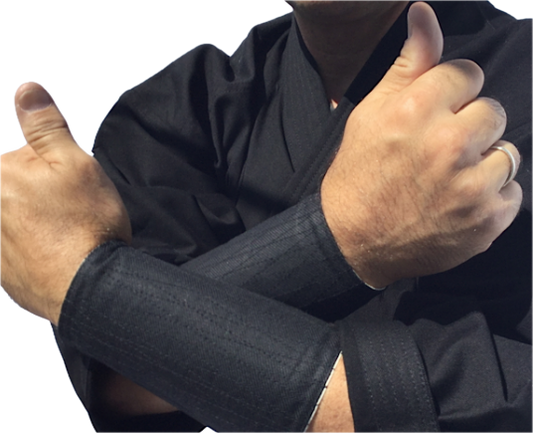 Ninjutsu Tekkou Orizashi Black Cotton Arm Guard Magic Tape (5 or 7 Kohaze)