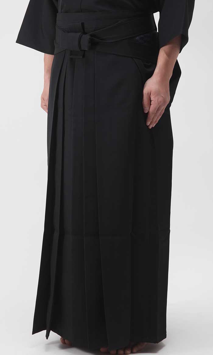 Premium Iaido Hakama Black Polyester - Tozando - Size 25