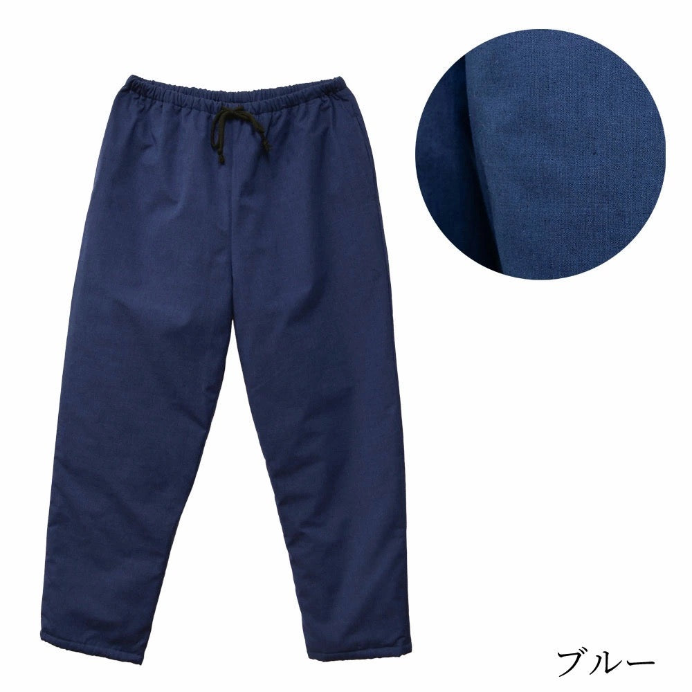 Quilted Kurume Tsumugi Pants – Traditional Japanese Winter Wear Made in Japan
