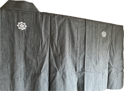 Traditional Samurai Hangi Jacket Ryoma Sakamoto Cotton Gray Size 2L HandMade in Japan