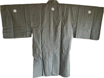 Traditional Samurai Hangi Jacket Ryoma Sakamoto Cotton Gray Size 2L HandMade in Japan
