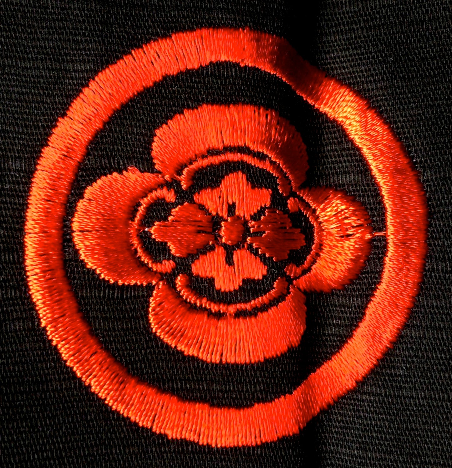 Samurai Happi Coat Jacket Black Cotton with Embroidered Kanji Made in Kyoto Japan