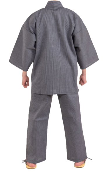 Sashiko Samue Cotton Superior – Navy / Brown / Gray – Made in Japan