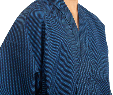 Sashiko Samue Cotton Superior – Navy / Brown / Gray – Made in Japan