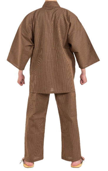 Sashiko Samue Cotton Superior – Navy / Brown / Gray – Made in Japan