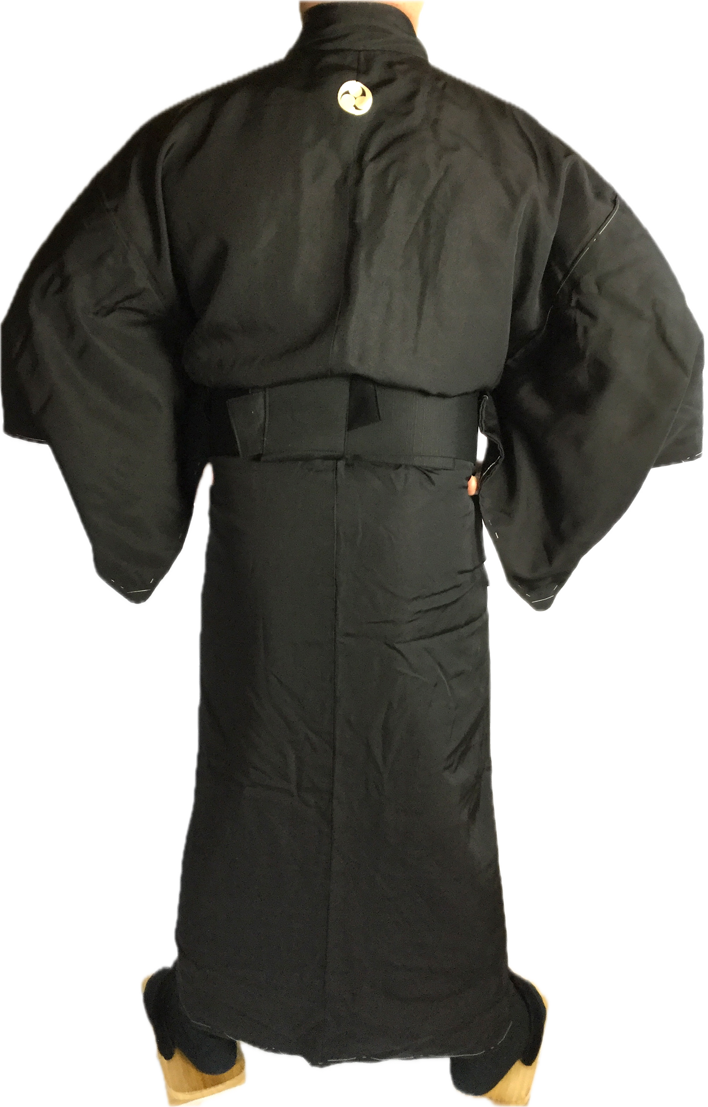 Obi Yukata Kimono One Touch Belt – Black Cotton with Integrated Velcro – Made in Japan