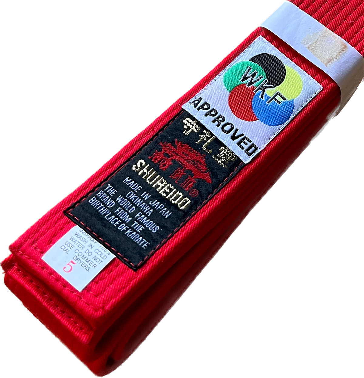 Shureido WKF Official Red Karate Belt - Size 5 (290cm) for Kumite