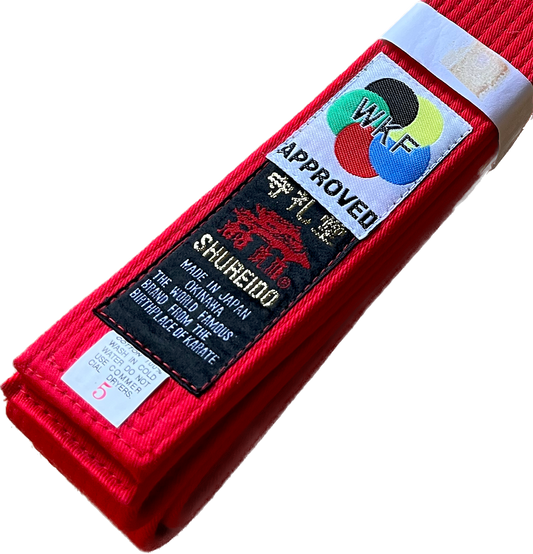 Shureido WKF Kumite Red Karate Belt Size 5 (290cm)