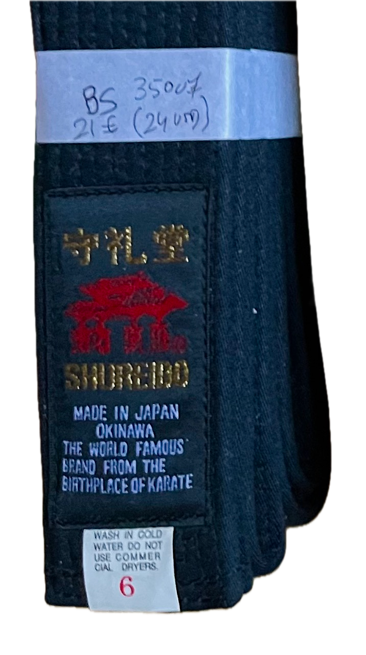 Shureido Black Belt Cotton Medium BS Size 6 (310cm) Shureido