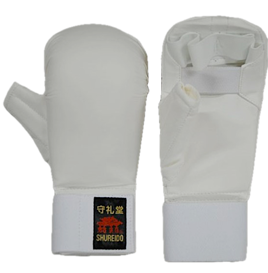 Shureido Karate Practice Fist Protectors White Synthetic leather Size M