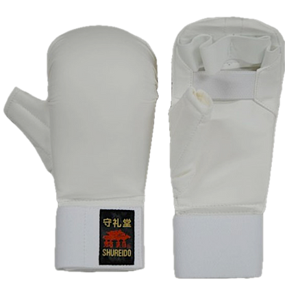 Shureido Karate Practice Fist Protectors White Synthetic leather Size M