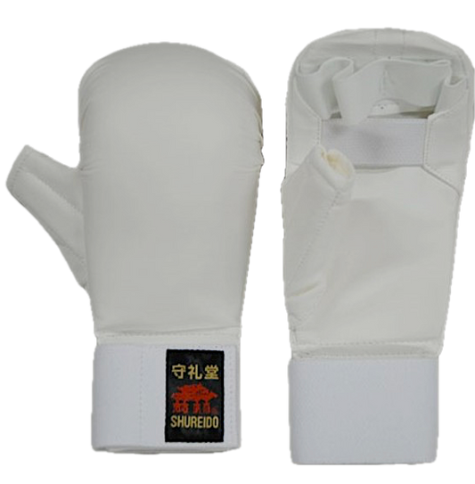 Shureido Karate Practice Fist Protectors White Synthetic leather Size M