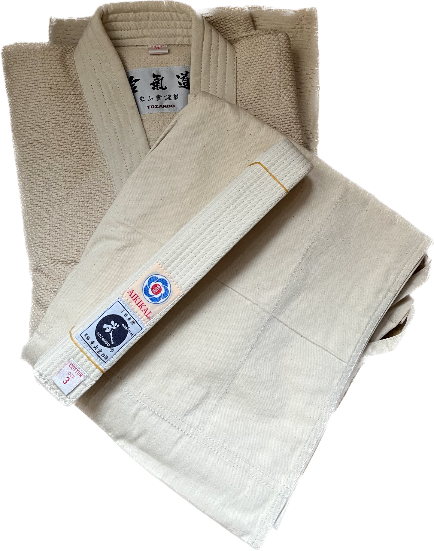 Tozando Aikidogi Set – Traditional Unbleached Cotton Sashiko Single Layered (Size 3)
