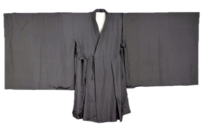 Traditional Black Silk Koromo – Zen Buddhist Monk Robe | Kyoto Antique Japan
