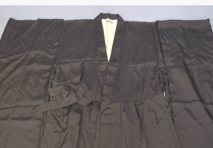 Traditional Black Silk Koromo – Zen Buddhist Monk Robe | Kyoto Antique Japan