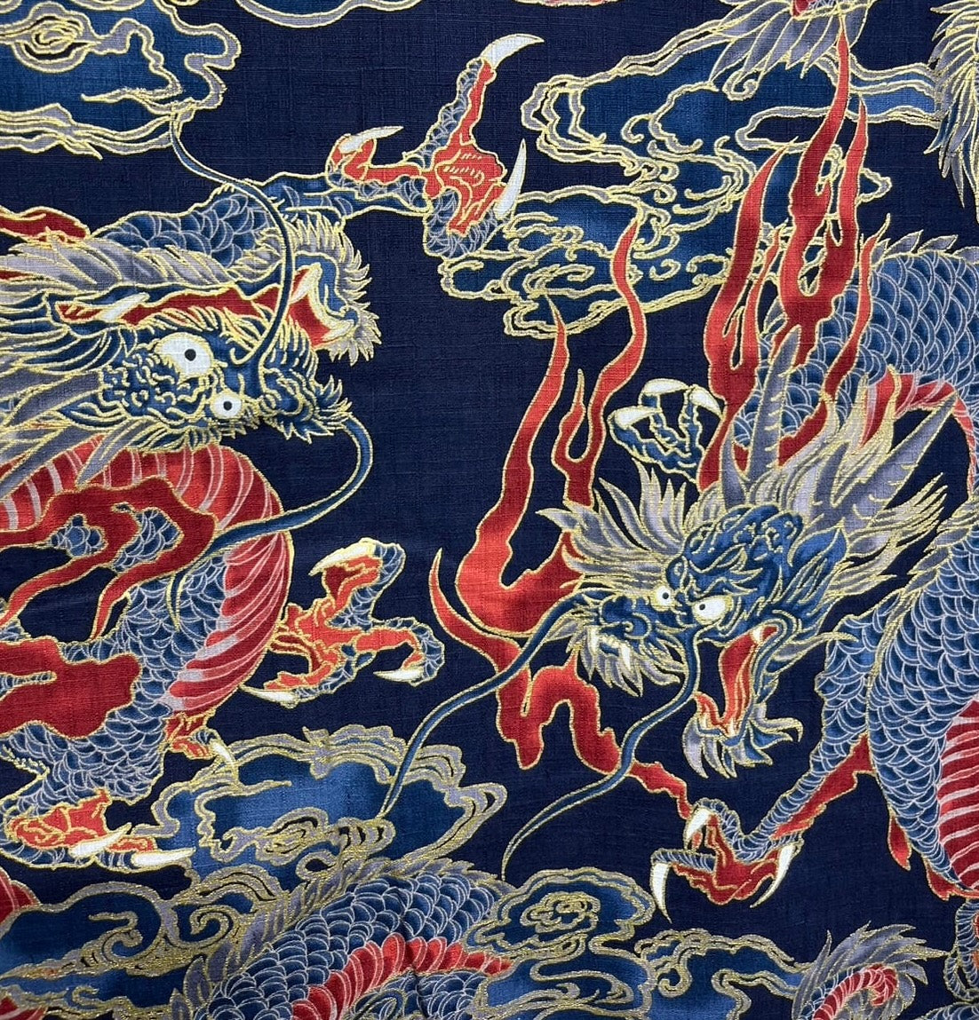 Traditional Japanese Hanten Jacket Cotton Navy Blue Dragon– Made in Japan 🇯🇵