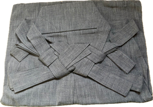 Traditional Japanese Umanori Hakama Gray Cotton Size M HandMade in Japan