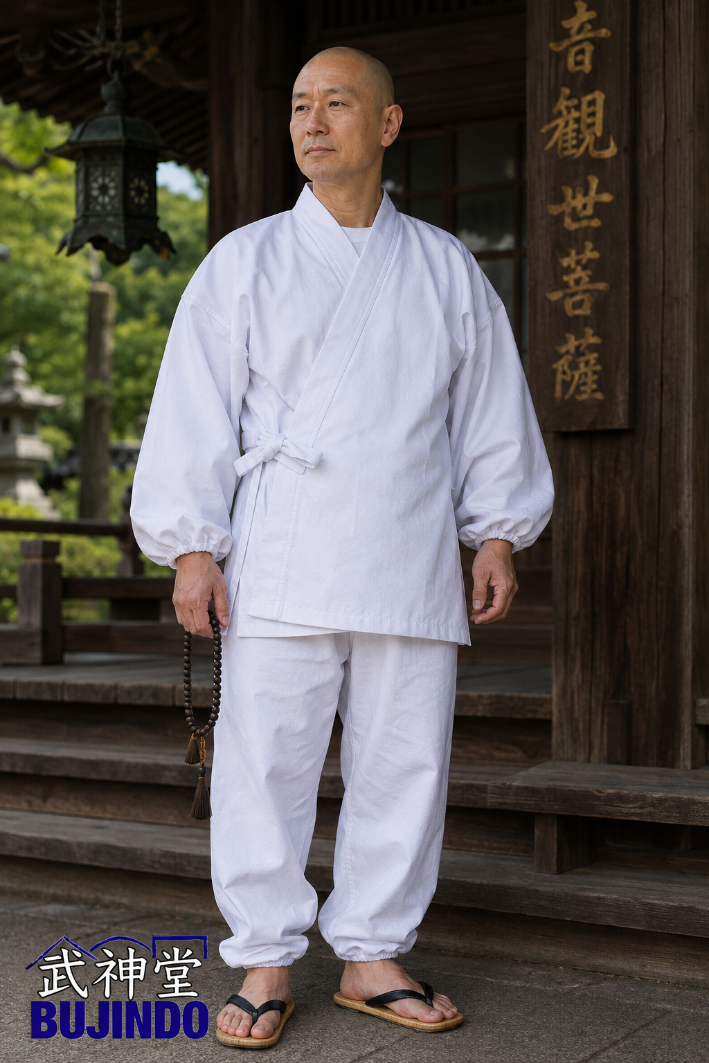 Standard White Buddhist Monk Samue – Made in Japan