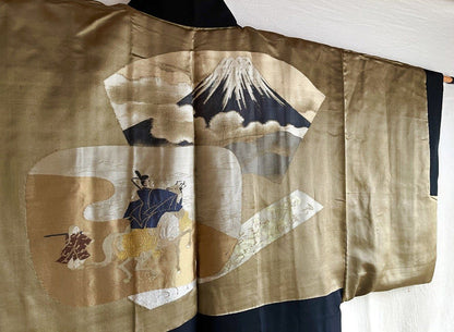 Traditional Japanese Men’s Antique Haori - “Yoritomo’s Journey to Mount Fuji”