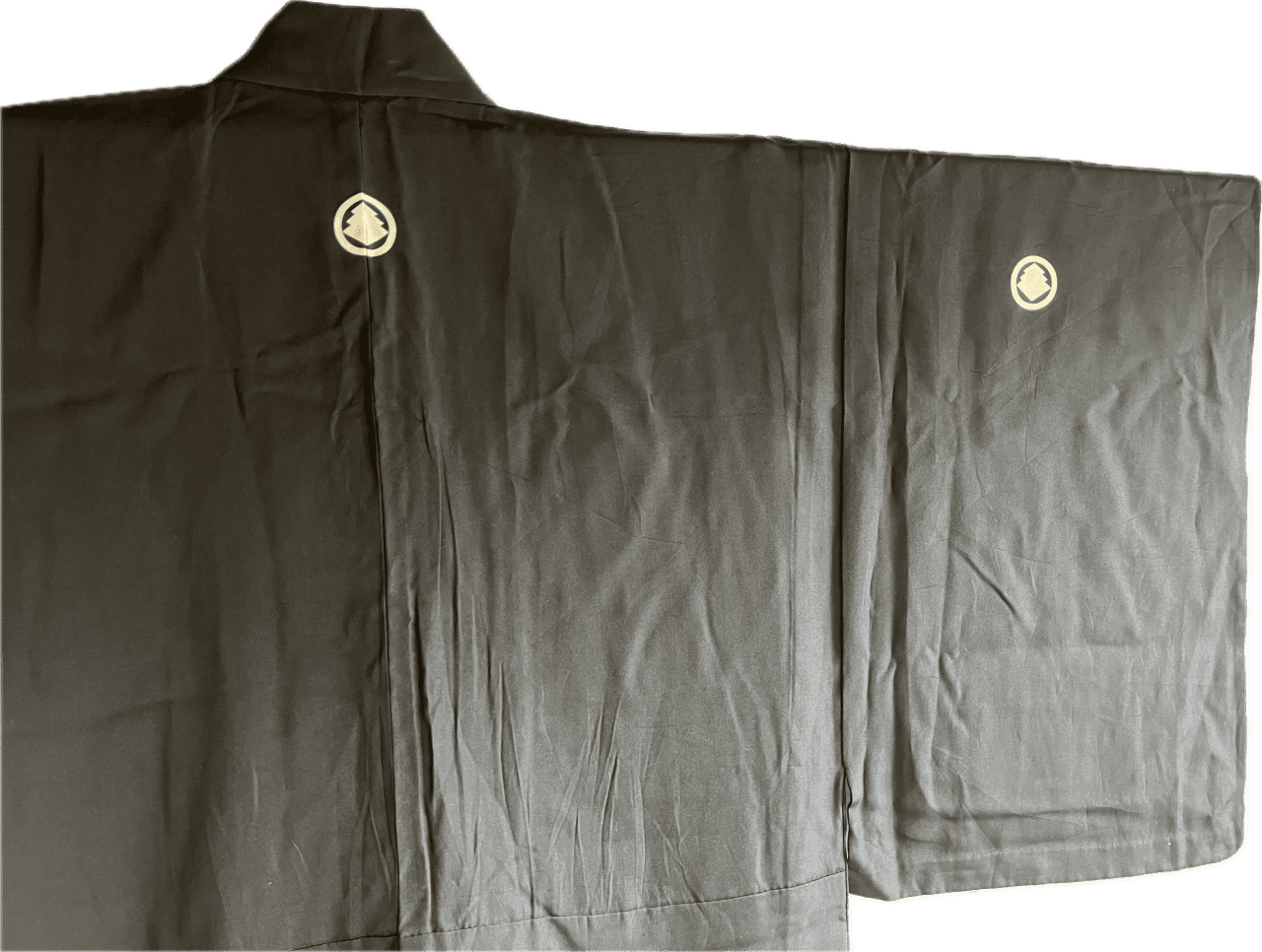 Traditional Japanese Montsuki Kimono Formal Montsuki for men – Black Silk Taffeta – Summer Edition