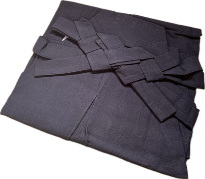 Traditional Umanori Samurai Hakama Black Cotton Size 2L HandMade in Japan