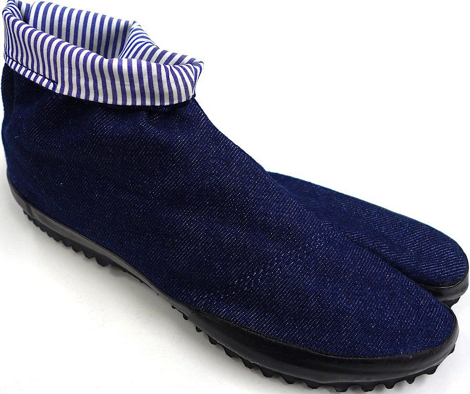 Wamon Navy Jeans Denim Jika-Tabi Shoes – Handmade in Japan