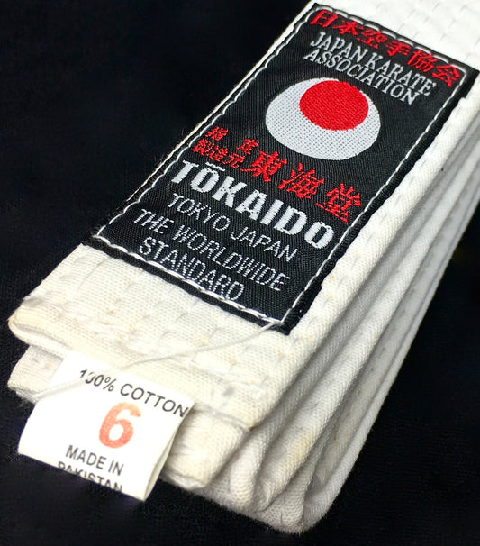 White Karate Belt Tokaido BLW JKA Size 6 (295cm)