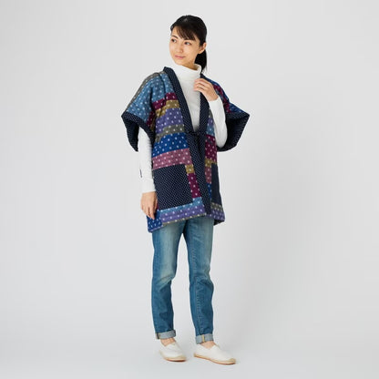 Women’s Winter Hanten Jacket Colorful Random Patchwork  Made in Japan
