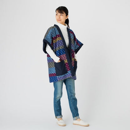 Women’s Winter Hanten Jacket Colorful Random Patchwork  Made in Japan