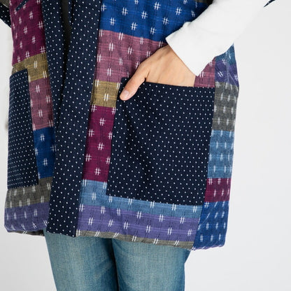Women’s Winter Hanten Jacket Colorful Random Patchwork  Made in Japan