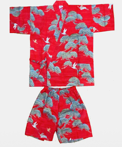 Women’s Jinbei “Matsu Tsuru” – Pine & Crane  Made in Japan