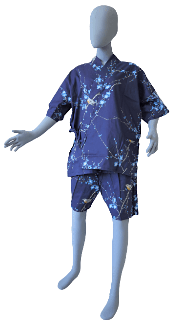 Women’s Jinbei “Ume Uguisu” Plum & Bush Warbler Made in Japan