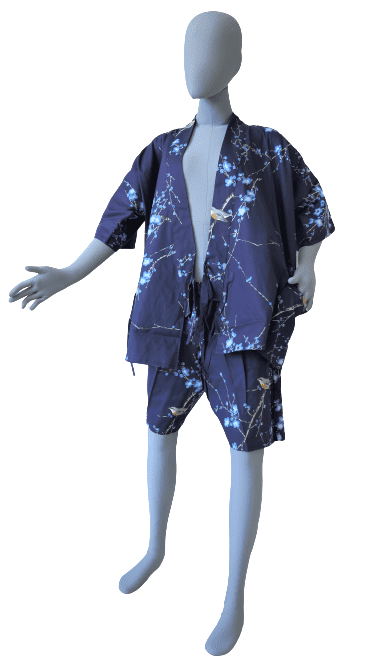 Women’s Jinbei “Ume Uguisu” Plum & Bush Warbler Made in Japan