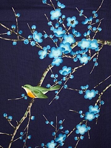 Women’s Jinbei “Ume Uguisu” Plum & Bush Warbler Made in Japan