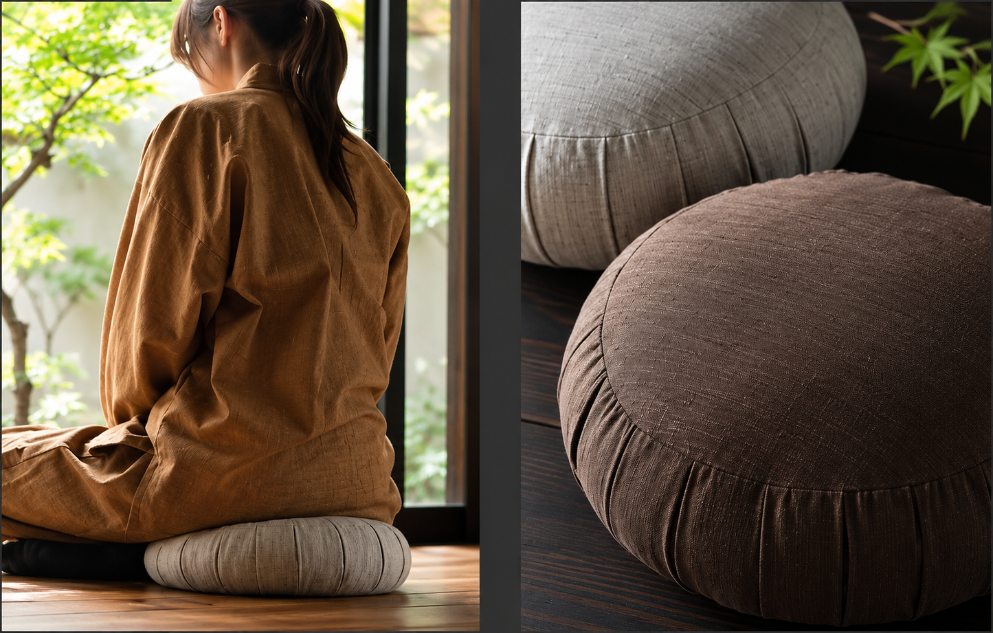 Traditional Japanese Zafu Meditation Cushion – Tsumugi Style – 7 Colors – Made in Japan