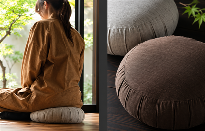 Traditional Japanese Zafu Meditation Cushion – Tsumugi Style – 7 Colors – Made in Japan