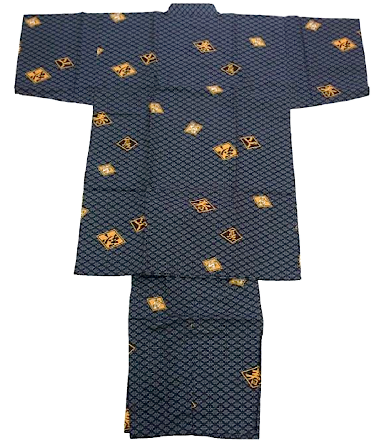 Men’s Jinbei “Hishimoji” – Lightweight Cotton – Made in Kyoto Japan