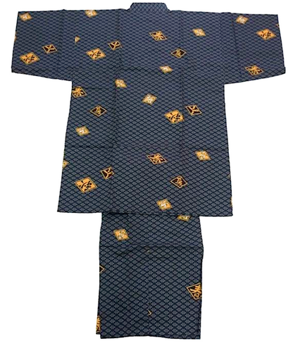 Men’s Jinbei “Hishimoji” – Lightweight Cotton – Made in Kyoto Japan