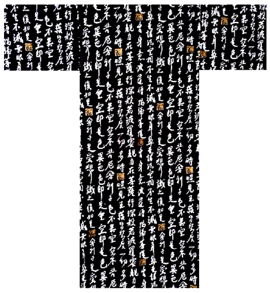 Men's Japanese Yukata  “Hannya Shingyō” Zen Buddhism Sutra  Made in Kyoto Japan