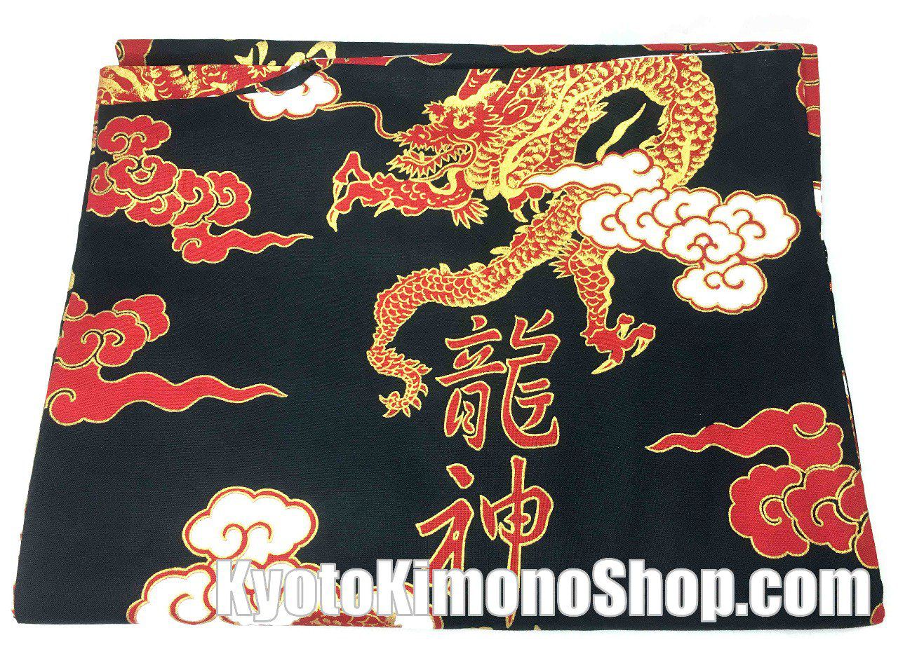 Men’s Japanese Yukata “UnRyū Moji” Dragon & Cloud Pattern Made in Kyoto Japan