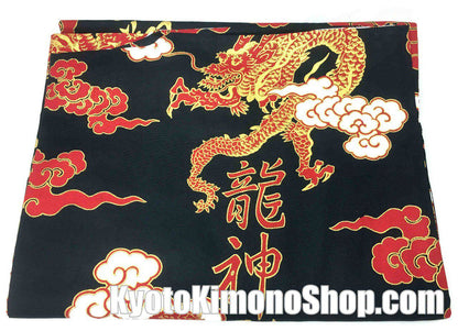 Men’s Japanese Yukata “UnRyū Moji” Dragon & Cloud Pattern Made in Kyoto Japan